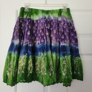 Dress Barn Purple and Green Skater Skirt